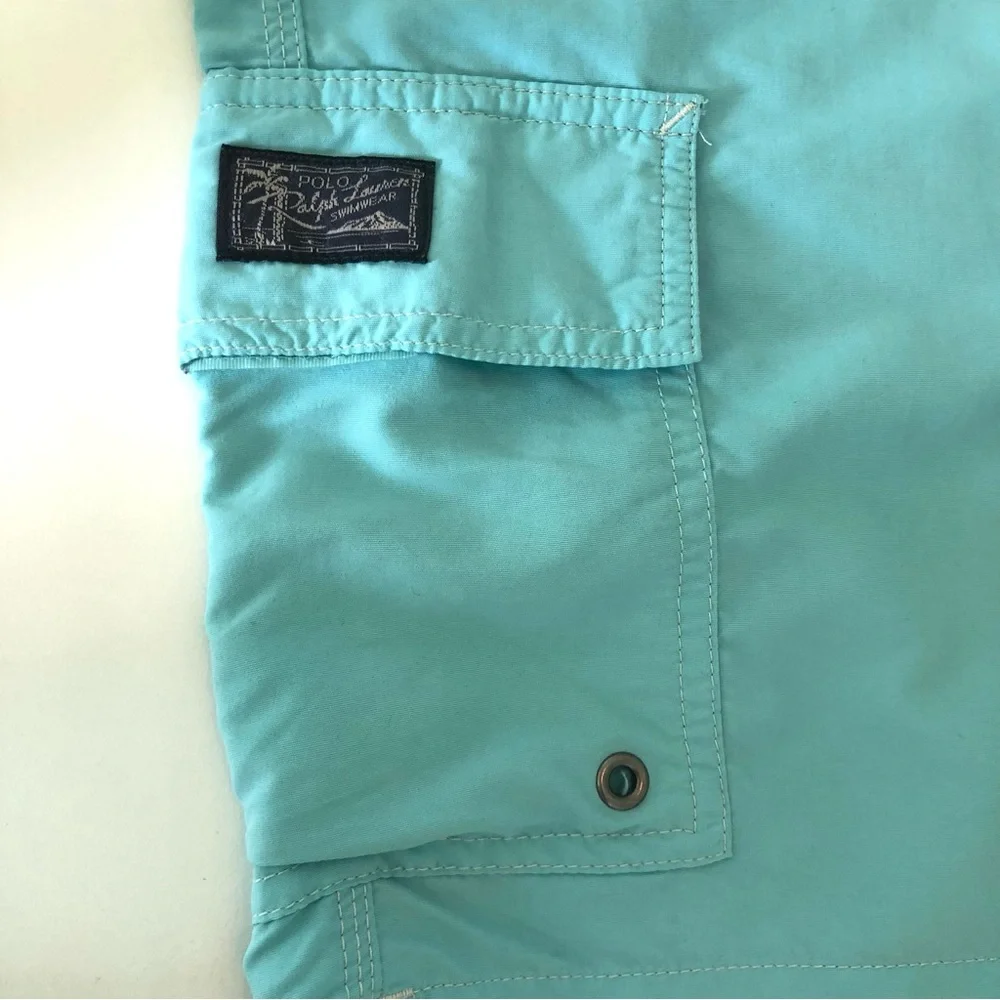 Polo Ralph Lauren Kailua Swim Shorts Men Medium Aqua Blue Mesh Lined Trunks